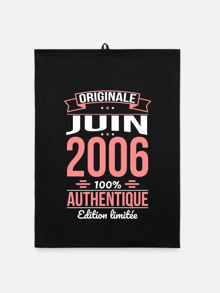 Anniversaire 20 ans - Originale - Juin 2006 - Torchon bio - noir - Devant