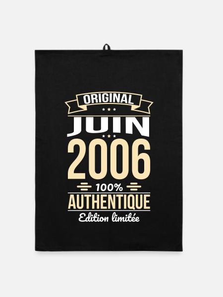 Anniversaire 20 ans - Original - Juin 2006 - Torchon bio - noir - Devant
