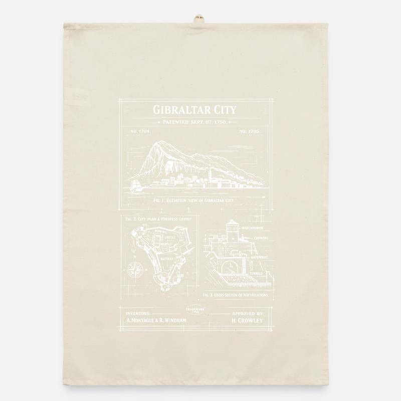 Gibraltar-Stadt-Bauplan Organic Geschirrtuch