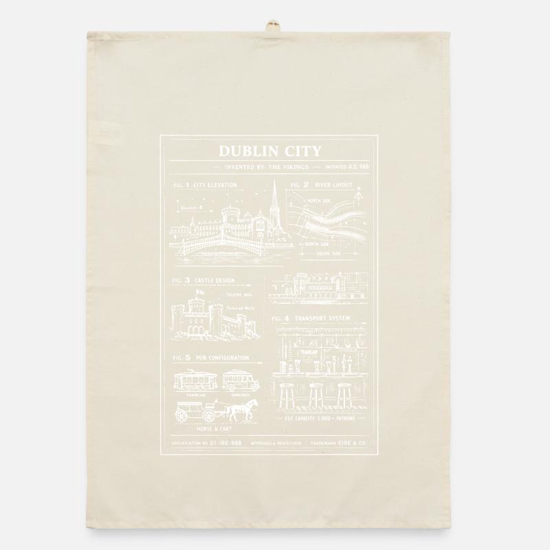 Plan directeur de la Skyline de Dublin Torchon bio