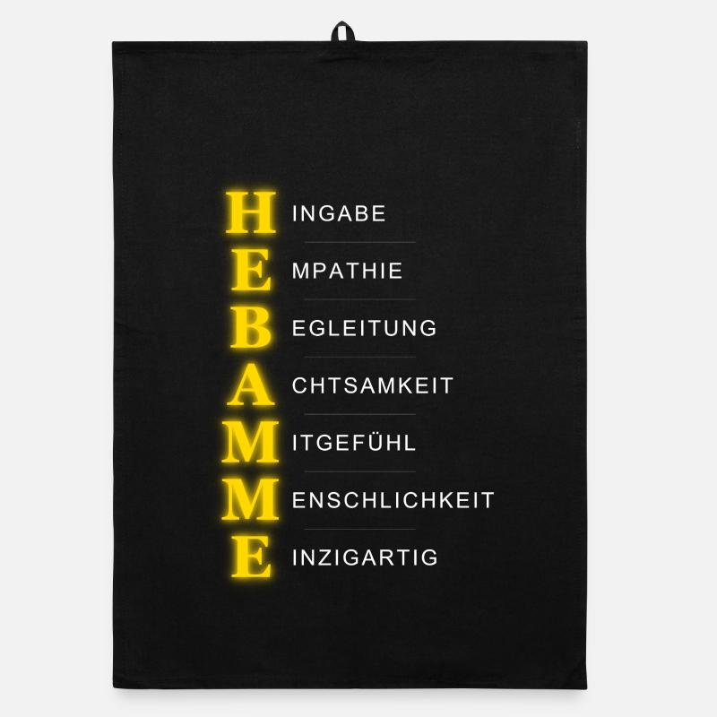 Hebamme Akrostichon – Herz & Hingabe Organic Geschirrtuch