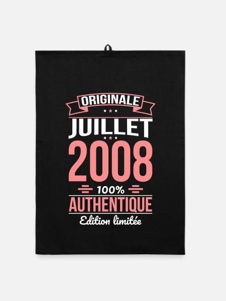 Anniversaire 18 ans - Originale - Juillet 2008 - Torchon bio - noir - Devant