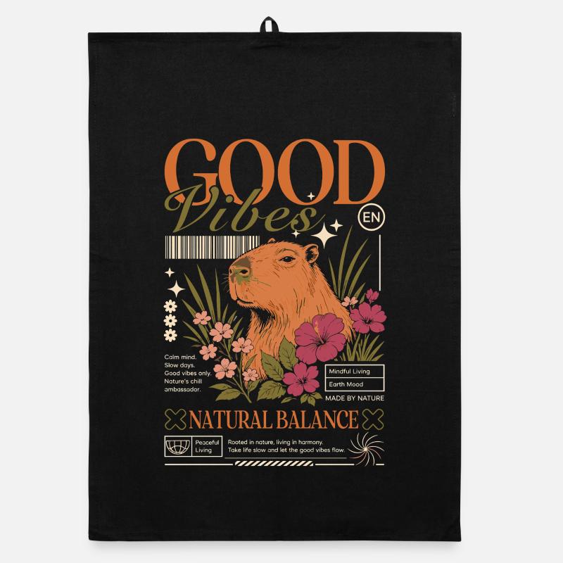 Vibes Capybara Design Torchon bio