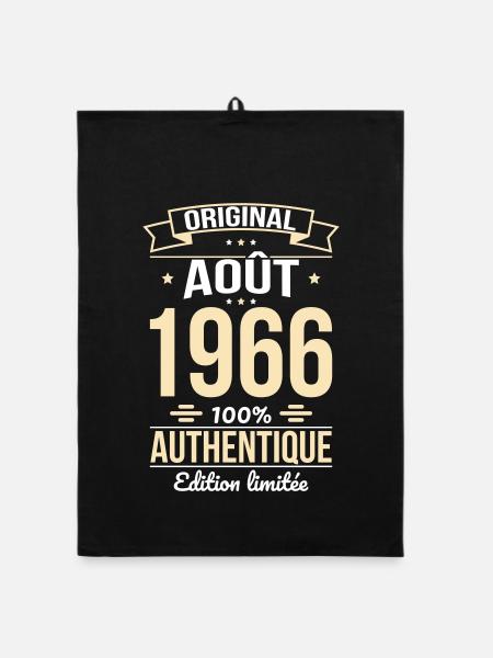 Anniversaire 60 ans - Original - Août 1966 - Torchon bio - noir - Devant