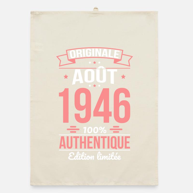 Anniversaire 80 ans - Originale - Août 1946 Torchon bio