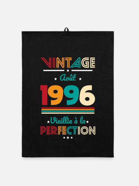 Anniversaire 30 ans - Vintage - Août 1996 - Torchon bio - noir - Devant