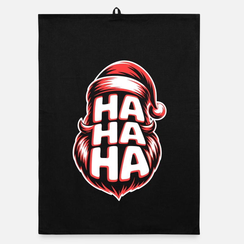 HaHa Santa Rire Design Torchon bio