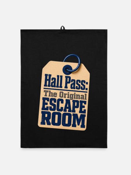 Pass Hall Humor pour Enseignants, La Salle d’Évasion Originale - Torchon bio - noir - Devant