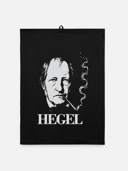 Hegel-Porträt - Organic Geschirrtuch - Schwarz - Vorne