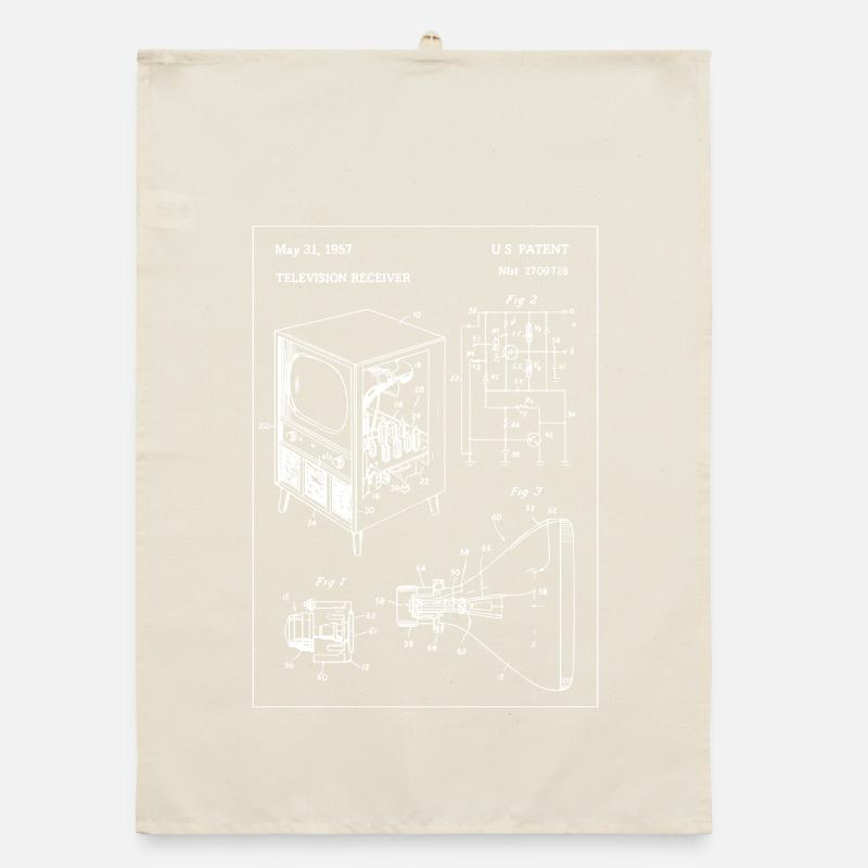 Conception de plan de télévision rétro vintage Torchon bio