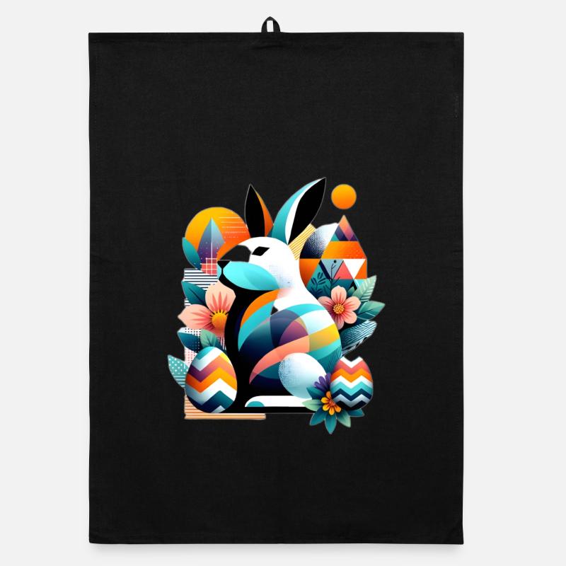 Graphismes de Pâques modernes Torchon bio