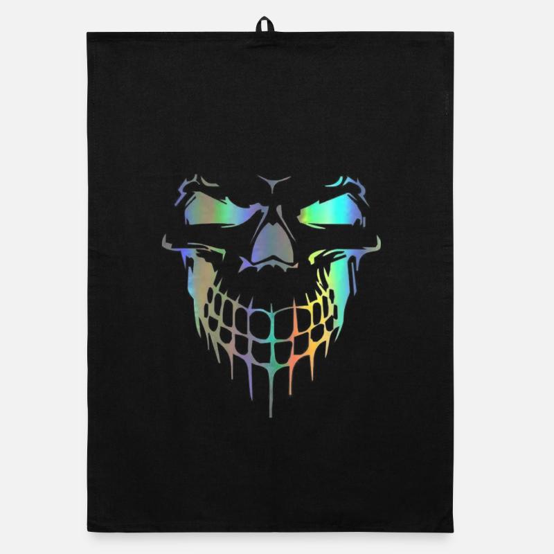 Totenkopf - Organic Geschirrtuch - Schwarz