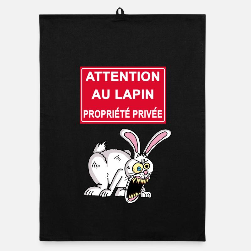 Attention au lapin blanc Torchon bio