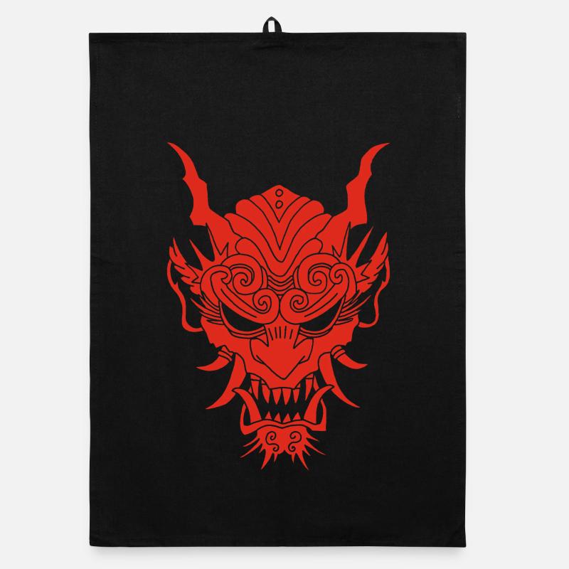 Red gothic demon Organic dish towel