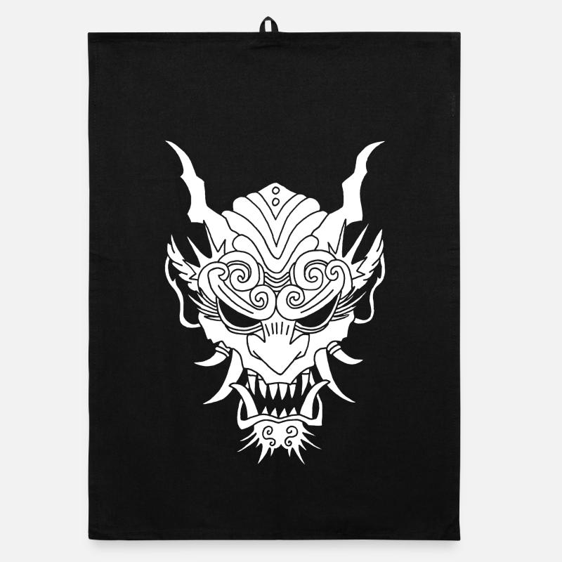 white gothic demon Organic dish towel