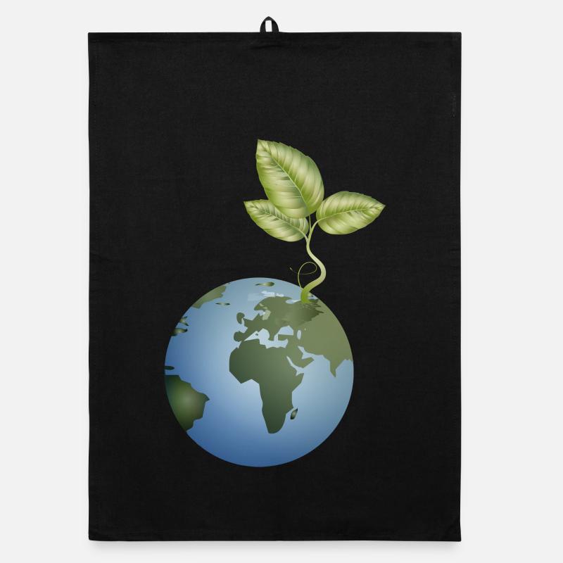 Samenkorn in der Erde entfaltet sich Organic Geschirrtuch