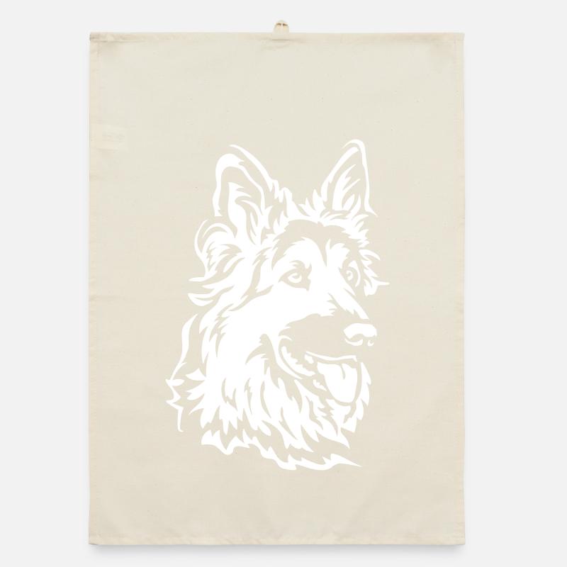 German Shepherd Head "Black Edition" Organic dish towel