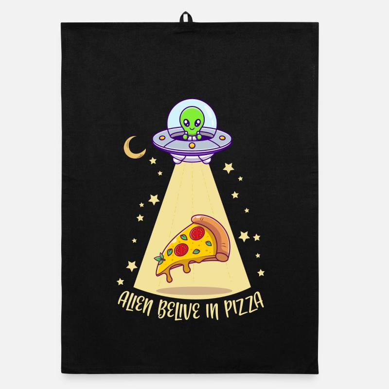 Alien Pizza 1 Torchon bio