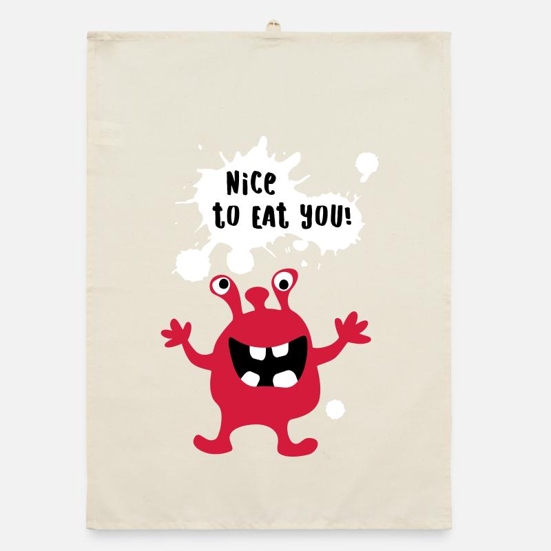 Monster coole Comics Quotes lustig Fun Organic Geschirrtuch