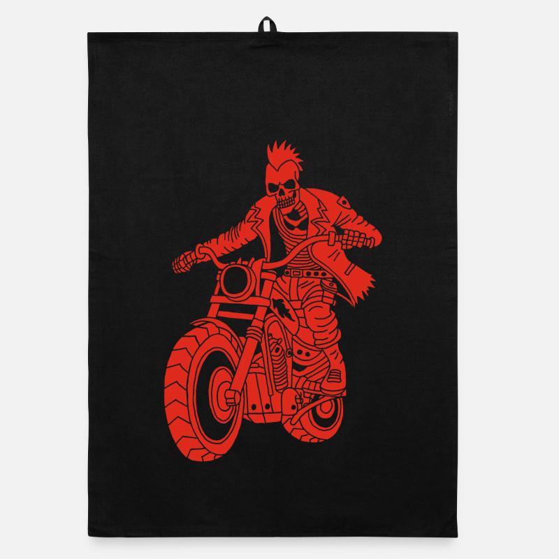 Le motard rouge de l'enfer Torchon bio