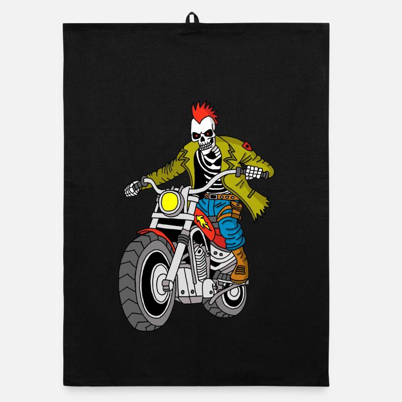 The Biker from Hell Organic dish towel