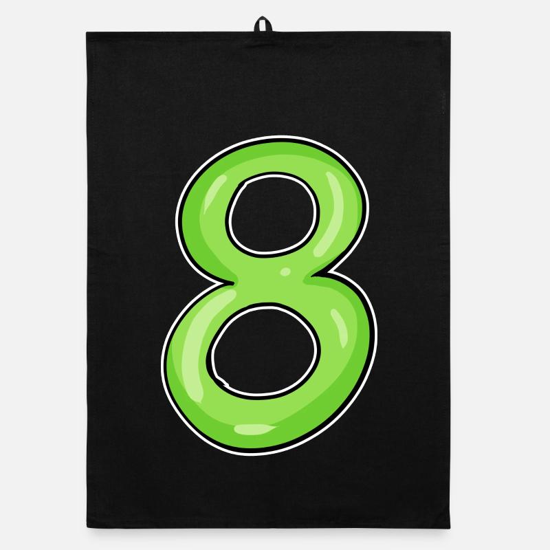 Numéro 8 - Huit - 8 Motif - Numéro 8 Numéro Torchon bio