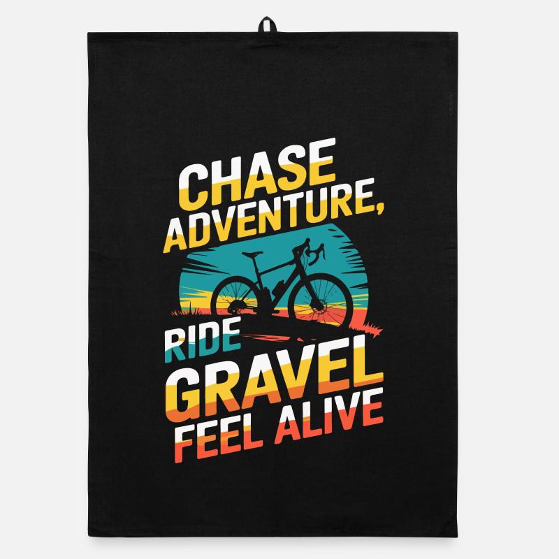 Vélo de gravier graphique rétro avec slogan dynamique Torchon bio