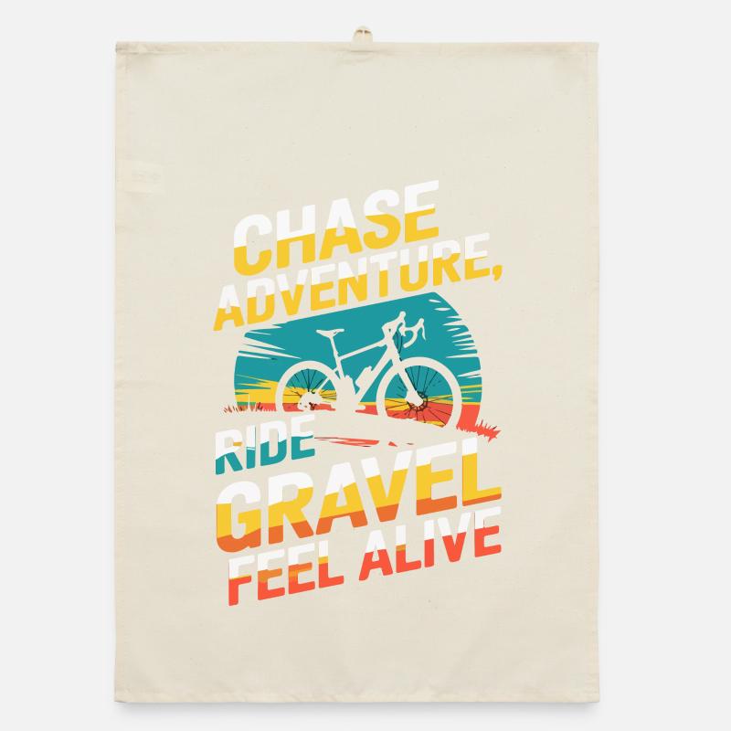 Vélo de gravier graphique rétro avec slogan dynamique Torchon bio
