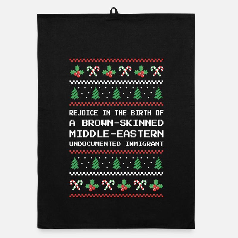Christmas - Jesus Middle-Eastern Immigrant I Organic dish towel
