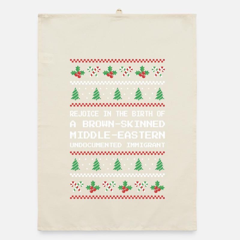 Christmas - Jesus Middle-Eastern Immigrant I Organic dish towel