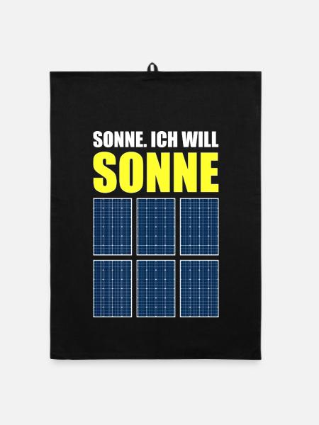 Sonne, Photovoltaik, Solarzelle, Sommerfans, Strom - Organic Geschirrtuch - Schwarz - Vorne