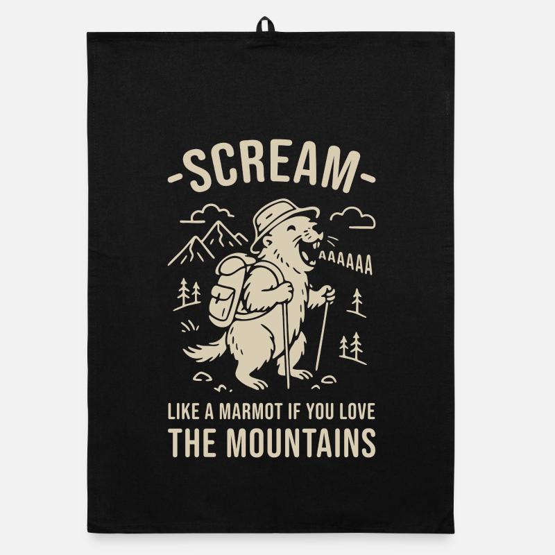Scream Like a Marmot - Mountain Lover Wild Side Organic dish towel