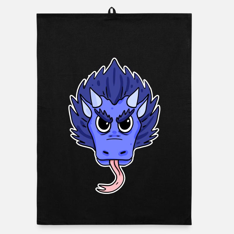 Cartoon Dragon Blue Organic dish towel