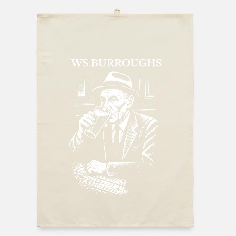 American writer WS Burroughs drinking beer in pub Organic dish towel