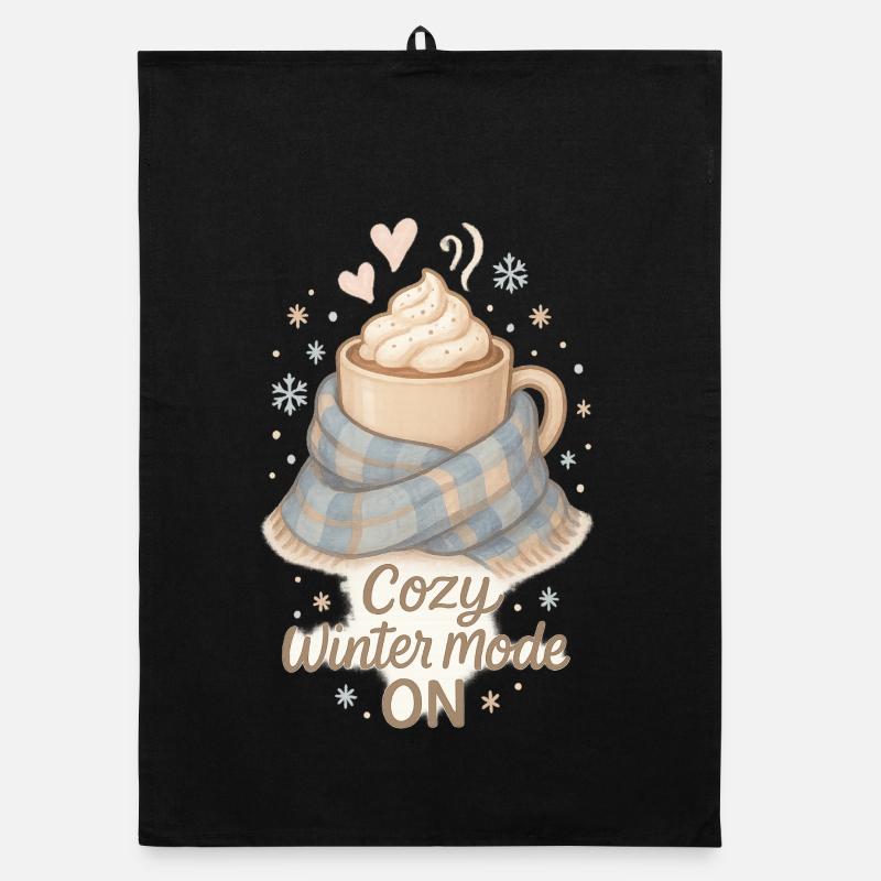 Mode d’hiver douillette – Cozy Winter Cocoa Design Torchon bio