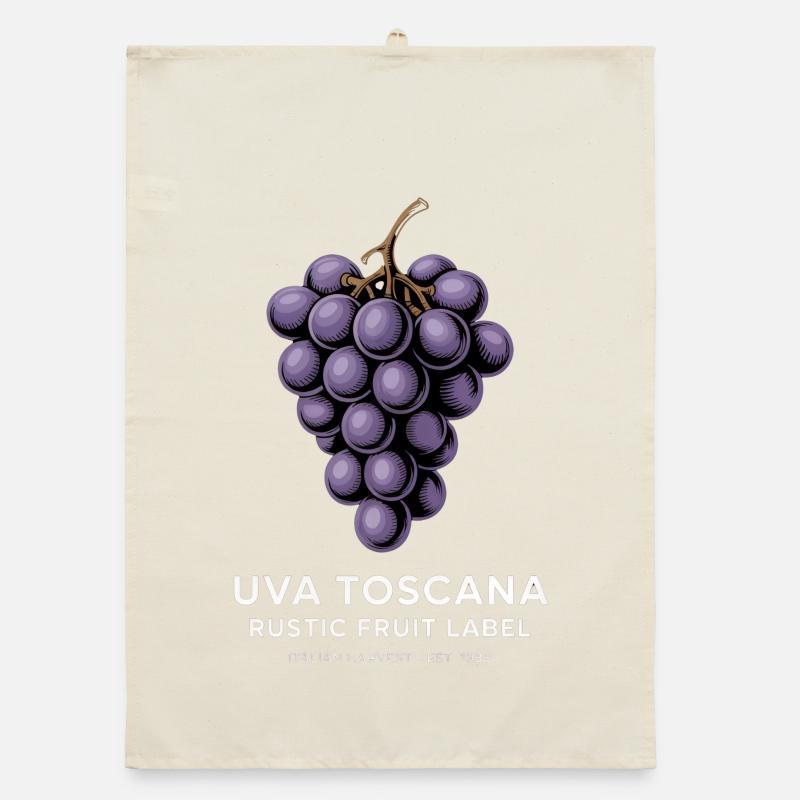 Grapes Vintage Organic dish towel