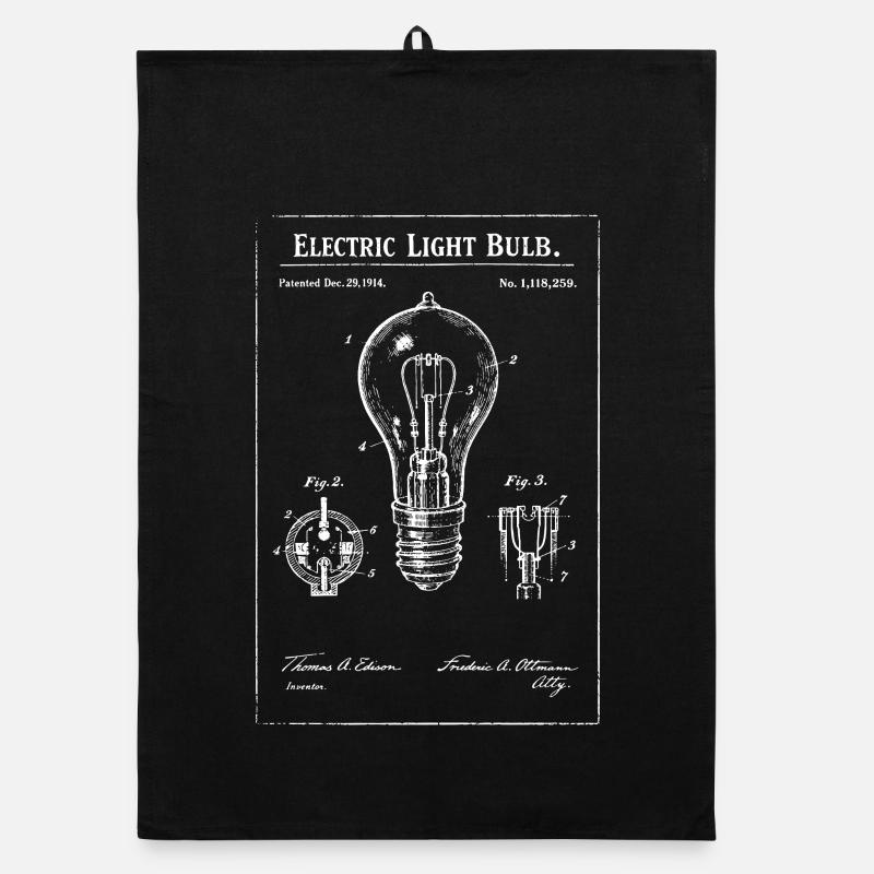 Vintage Patent-Glühbirnen-Bauplan Organic Geschirrtuch