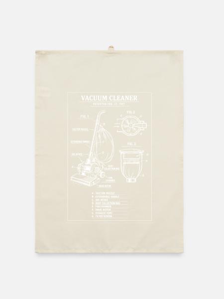 Vintage Vacuum Cleaner Patent Blueprint - Organic dish towel - nature - Front