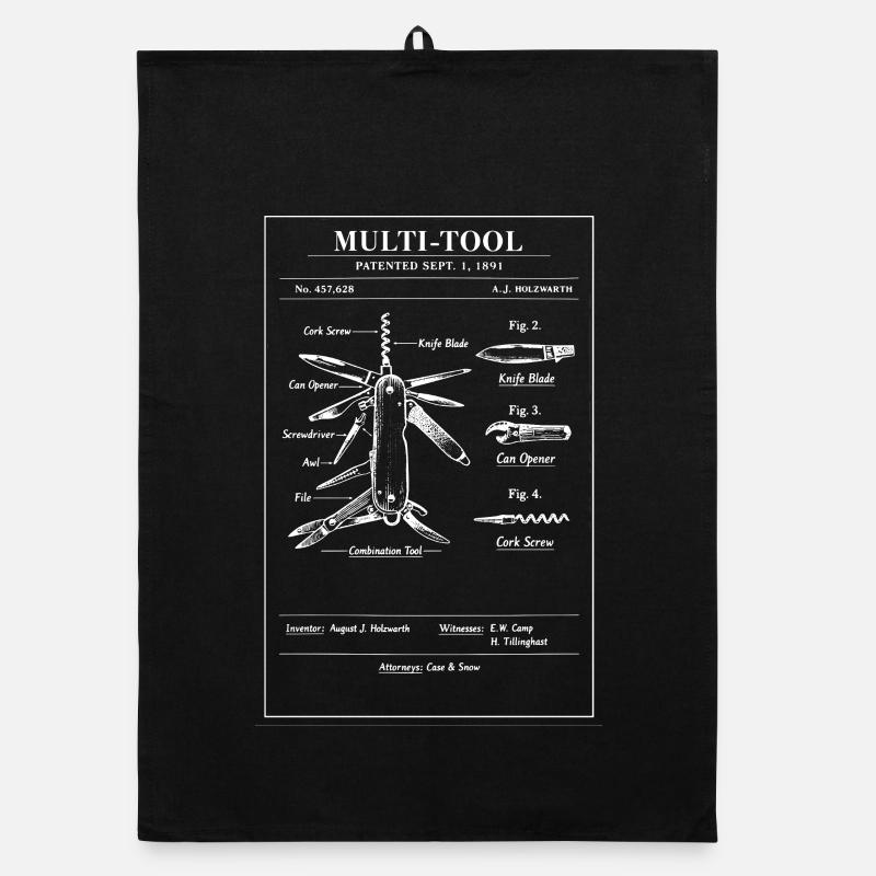 Multi-Tool Blueprint-Patentkunst Organic Geschirrtuch