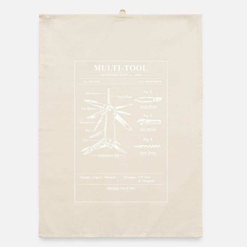 Multi-Tool Blueprint-Patentkunst Organic Geschirrtuch