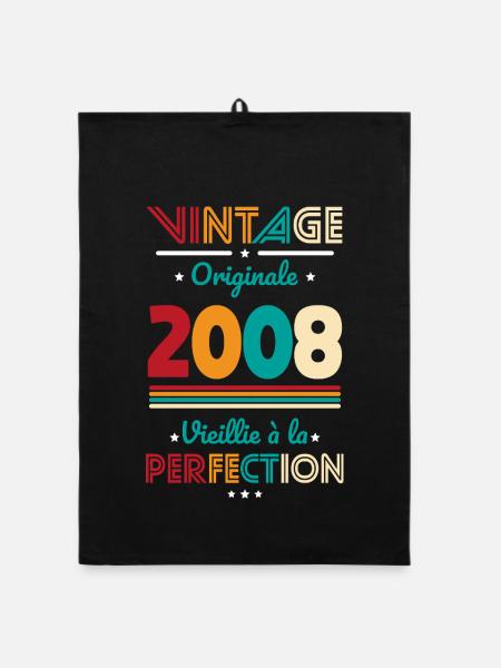 2008 – Vintage – Aged to perfection - Organic dish towel - black - Front