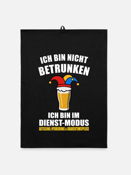 Ich bin nicht betrunken - Karneval - Organic Geschirrtuch - Schwarz - Vorne