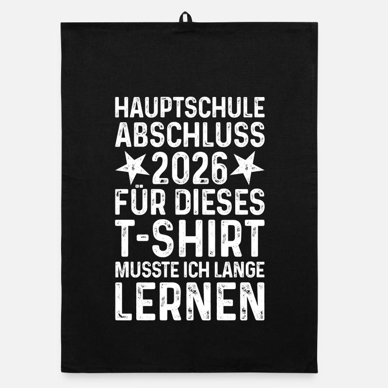 Graduation 2026 Secondary School T-Shirt Long Learning Organic dish towel