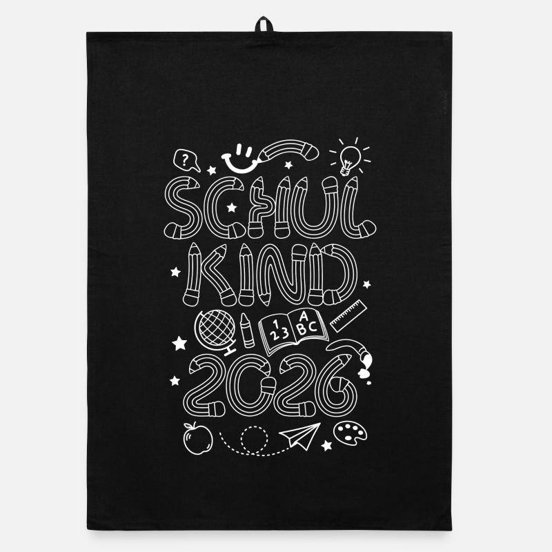 School Child 2026 Crayons School Enrollment Back to School Organic dish towel