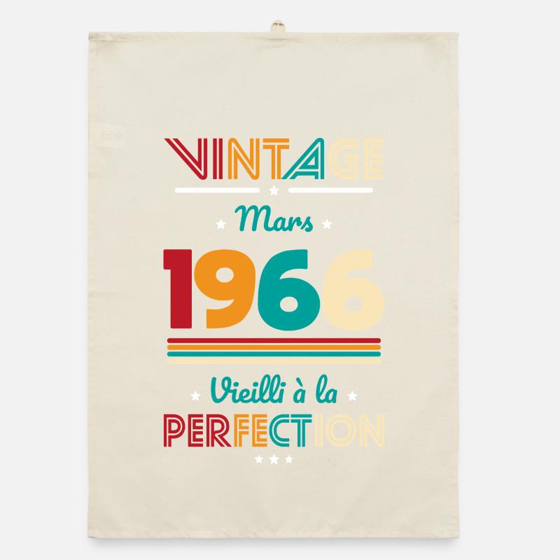Anniversaire 60 ans - Vintage - Mars 1966 Torchon bio