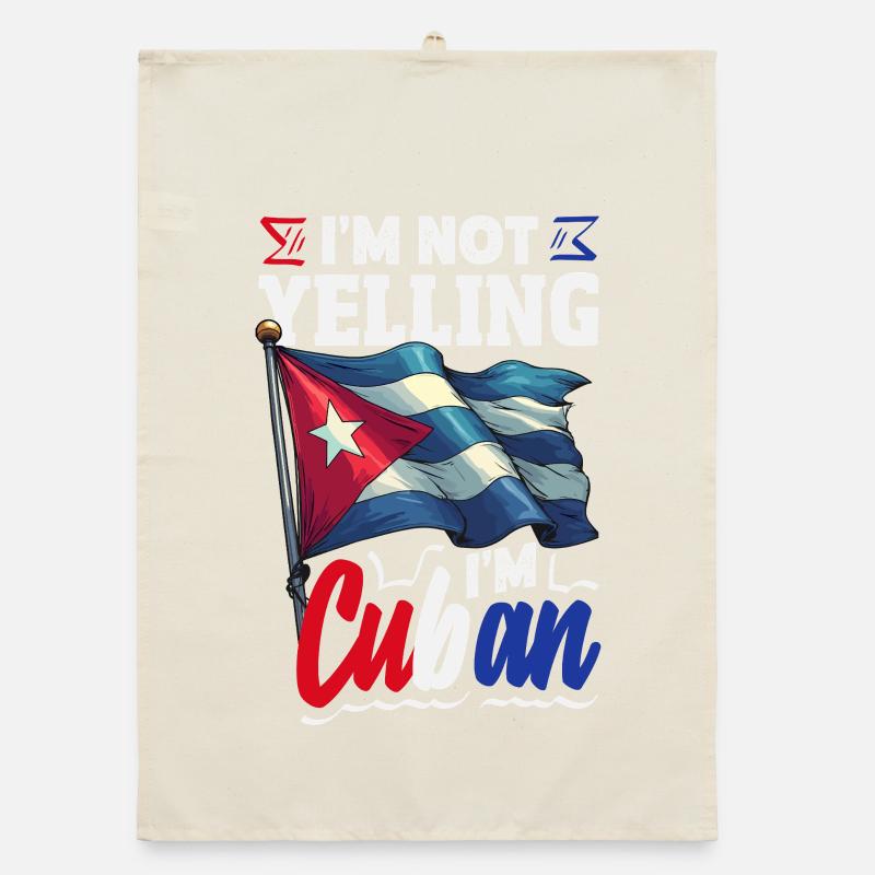 Cuba Pride & Home - Design du drapeau de Cuba Torchon bio