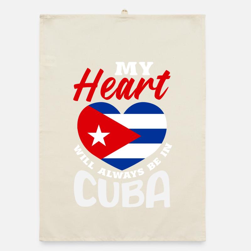 Cuba Pride & Home - Design du drapeau de Cuba Torchon bio