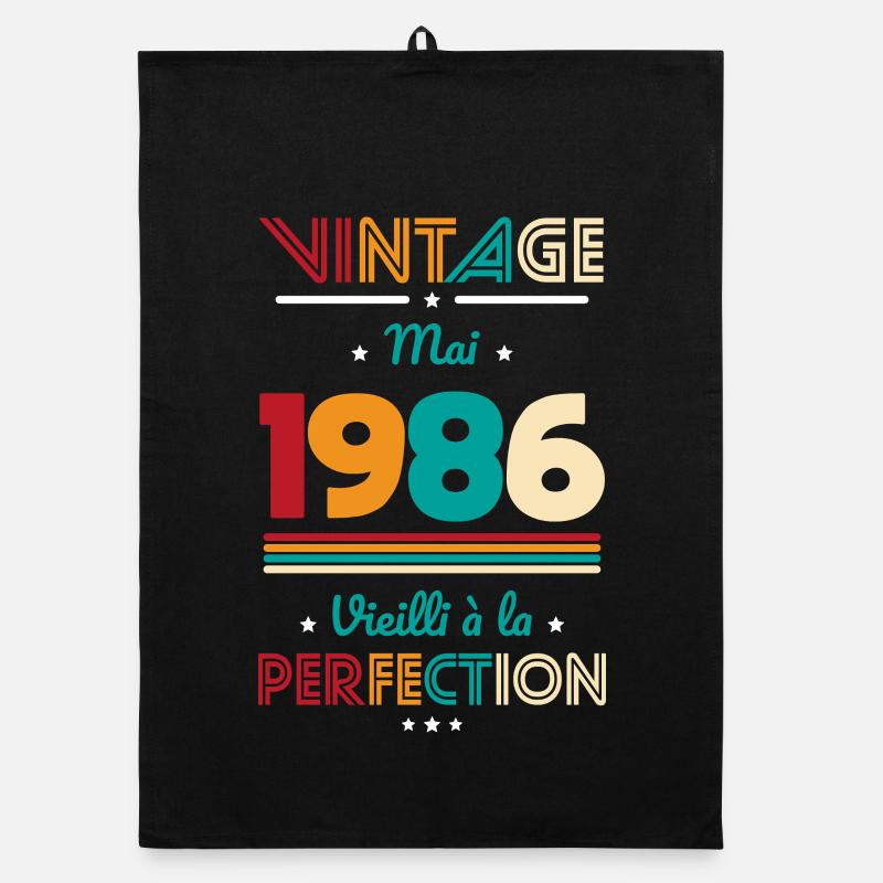 Anniversaire 40 ans - Vintage - Mai 1986 Torchon bio