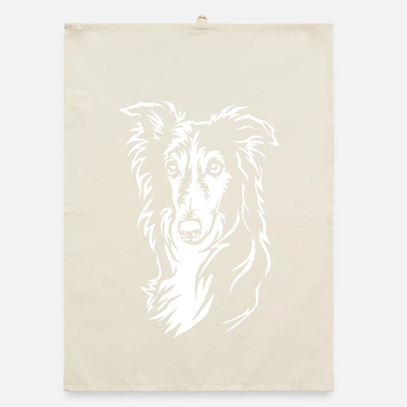 Silken Windhound Kopf "Black Edition" Organic Geschirrtuch