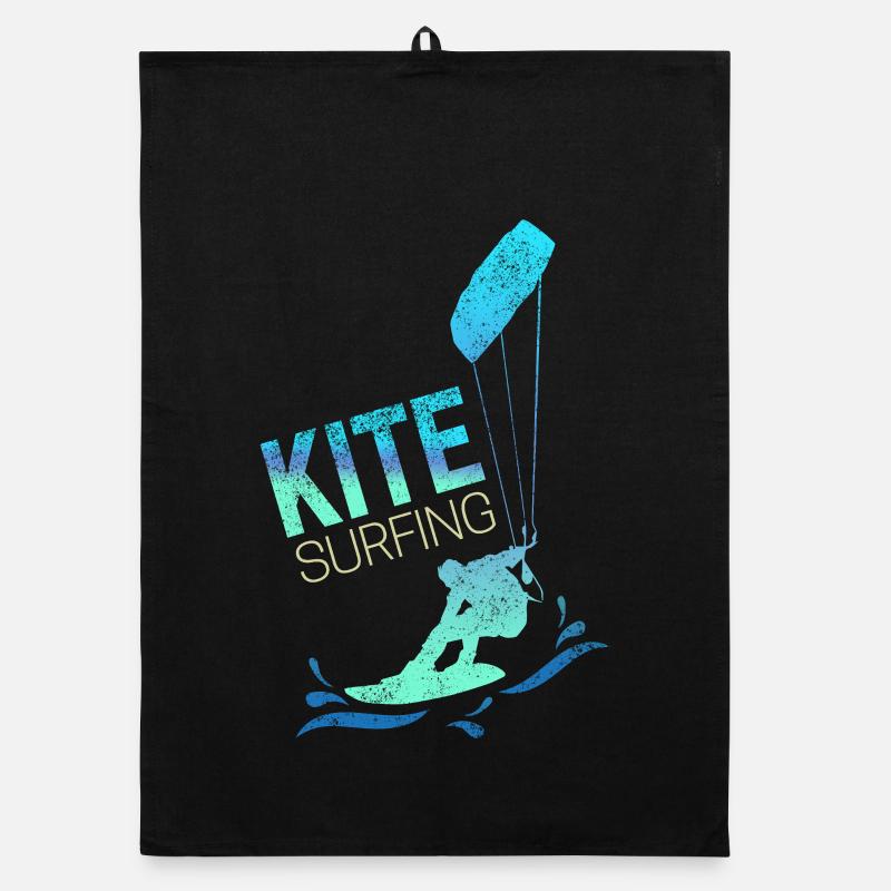 Kitesurfing Vintage Kiteboarder Kite Surfing Organic Geschirrtuch